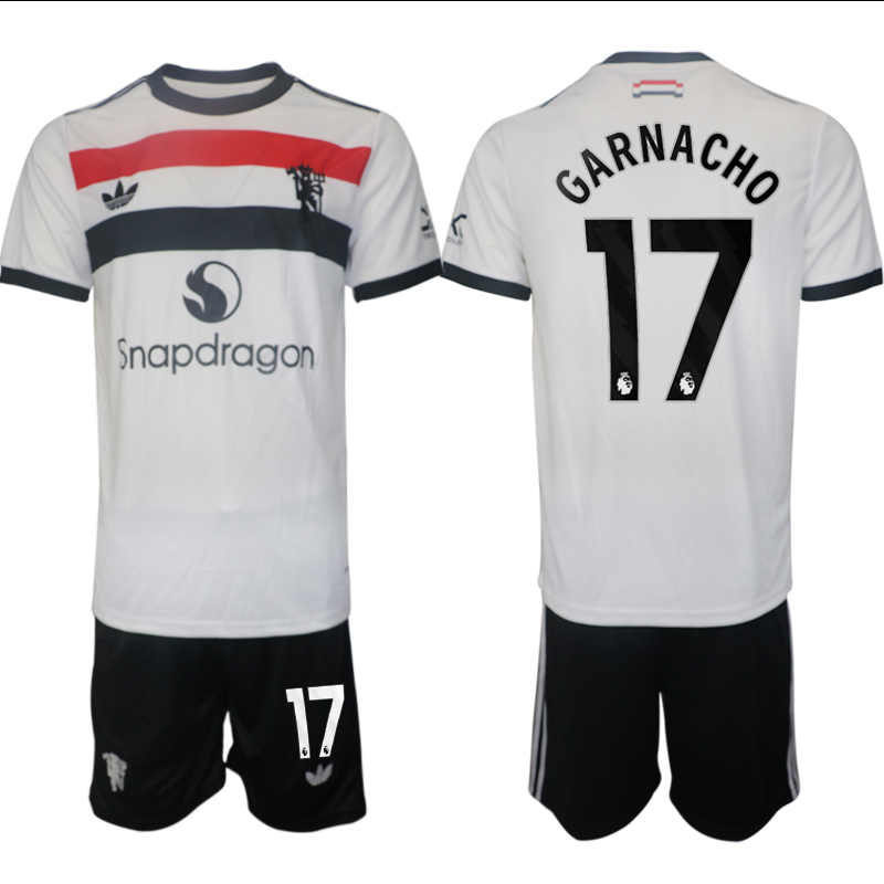 Men 2024-2025 Club Manchester United away white #17 Soccer Jersey->customized soccer jersey->Custom Jersey